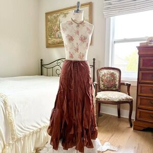 Fairy tiered maxi skirt    Fiorucci rust tiered maxi skirt size 5